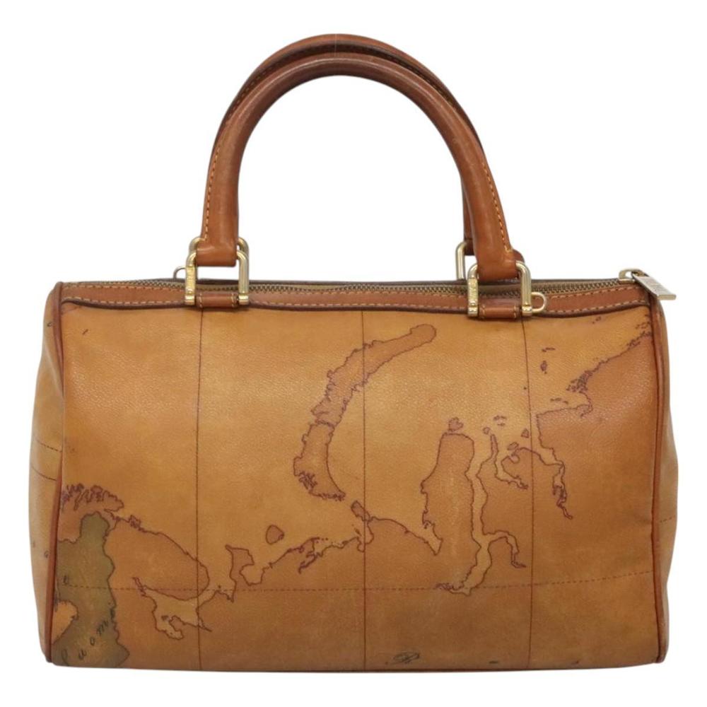 PRIMA CLASSE Hand Bag Leather PVC Brown Gold Auth gh134 - Picture 2 of 16